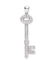Load image into Gallery viewer, 18k White Gold Key Pendant