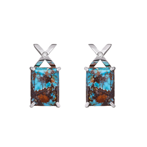 White Gold Turquoise EARRINGS