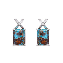 Load image into Gallery viewer, White Gold Turquoise EARRINGS